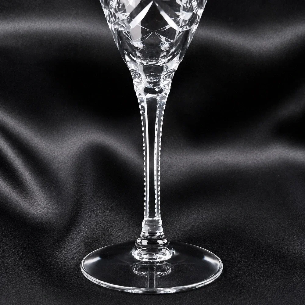 4 Seneca Stratford Crystal Small Sherry Glasses Cut Starburst Stem 476 5.25